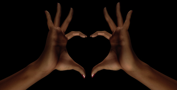 Heart Sign Gesture - Black Woman Hands - II alt