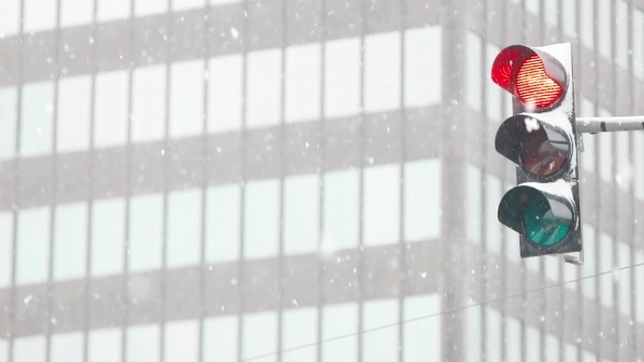 Red Light In Front Of Office Building alt