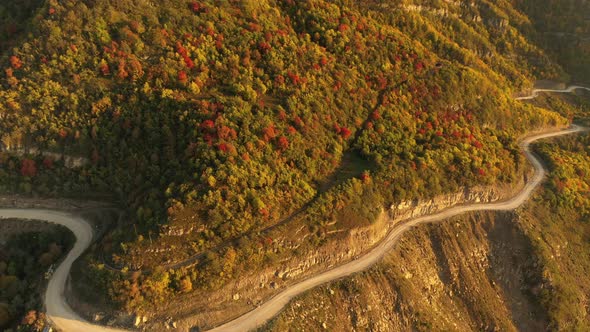 Road in a Beautiful Mountain Gorge