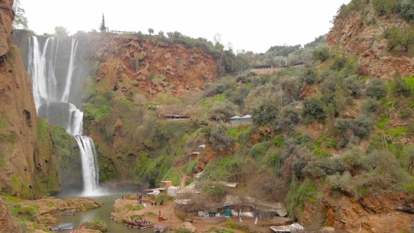 Ouzoud Waterfalls Located In The Grand Atlas Village Of Tanaghmeilt