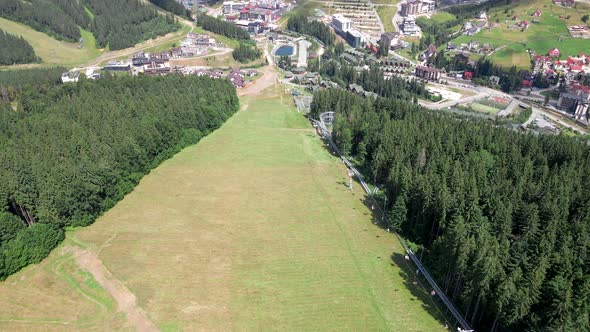 Overhead View of Bukovel Resort at Summertime