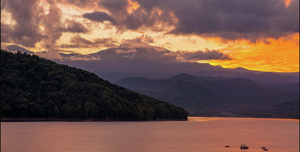 Beautiful Sunrise Lake Chubetsu Japan