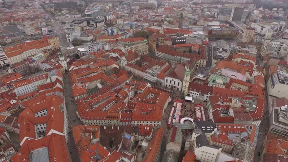 Aerial view of the Old Town buildings