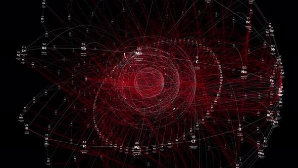 Chemical Elements With Red Connected Lines