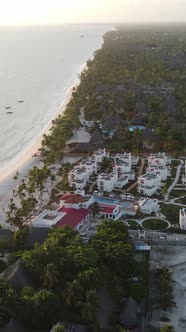 Vertical Video of the Beach on Zanzibar Island Tanzania