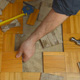 Handyman Removing Damaged Parquet - VideoHive Item for Sale