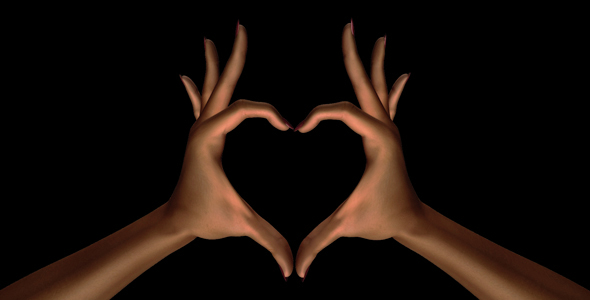 Heart Sign Gesture - Black Woman Hands - III