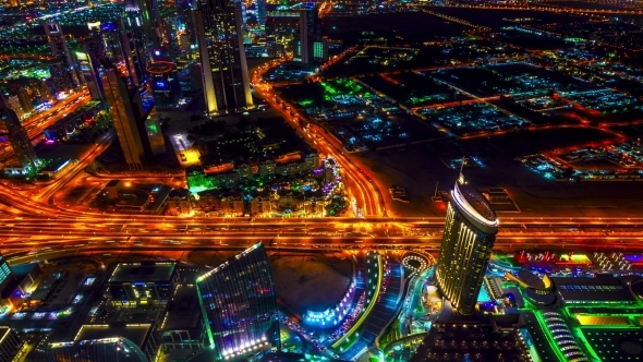 Best Night View Highway In Dubai.