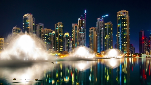 Dubai Night Show Fountain