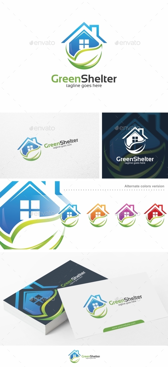 Green Shelter / House - Logo Template