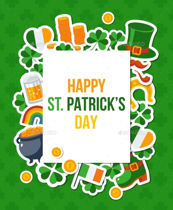 Saint Patricks Day Banner with Square Frame