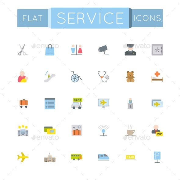 Vector Flat Service Icons
