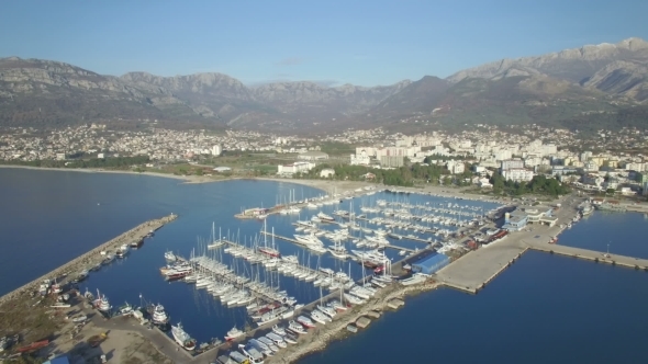 Aerial View Of Port In Bar City