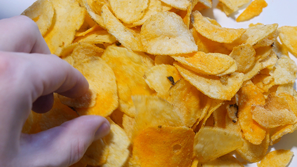 Human Hands Take Chips alt