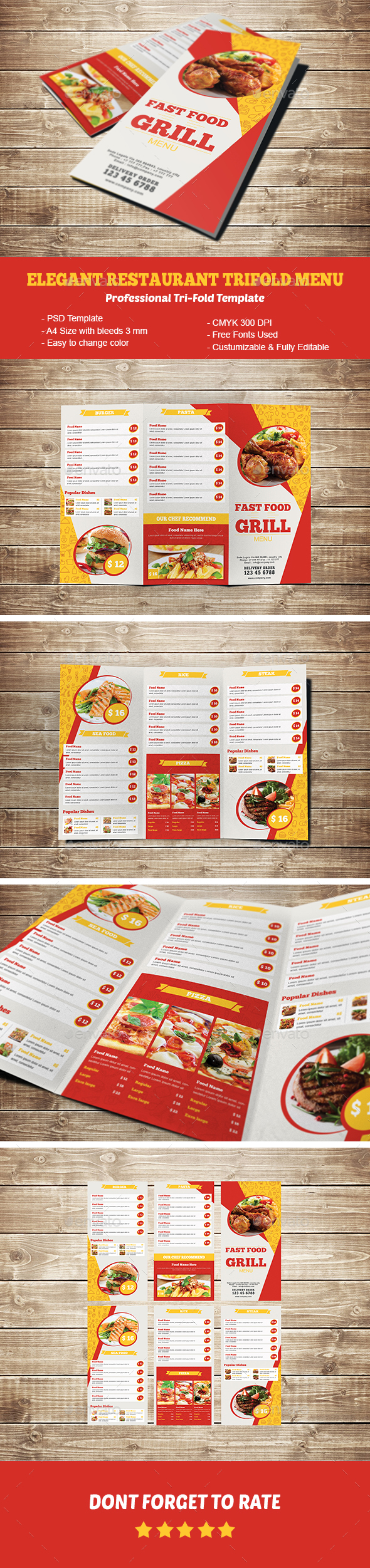 Trifold Menu Graphics Designs Templates From Graphicriver Trifold Menu Graphics Designs