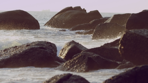 Stones And Waves In Thailand