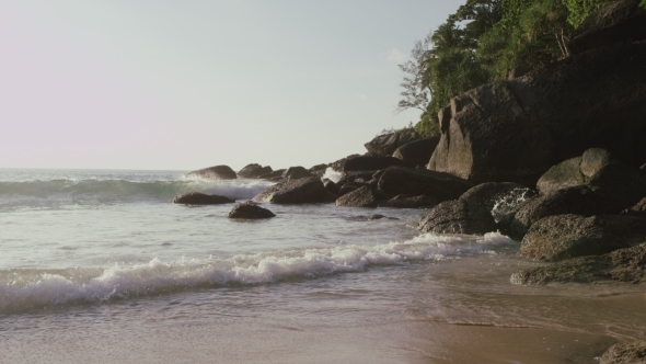 Stones And Waves In Thailand