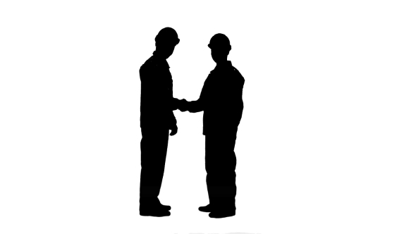 Silhouette Two Builder, Architects Handshaking Track Matte.