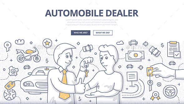 Auto Dealer Doodle Concept