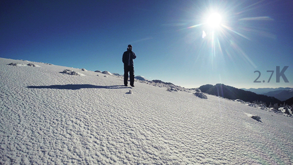 Mountain Traveler in the Winter