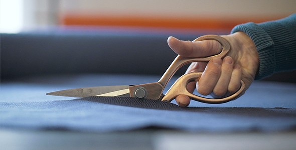 Scissors Cutting Clothing Fabric