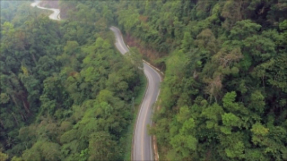 Aerial View of Road on the Mountain 13
