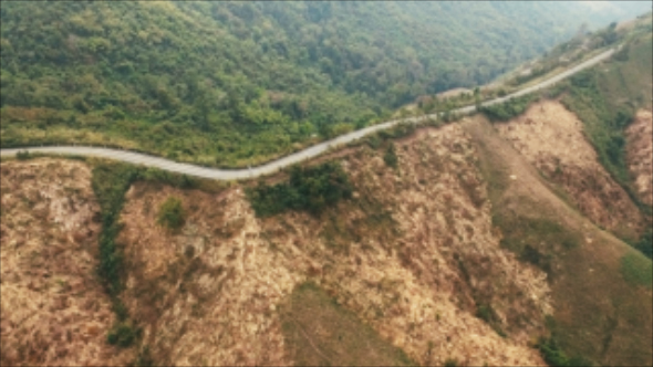 Aerial View of Road on the Mountain 09