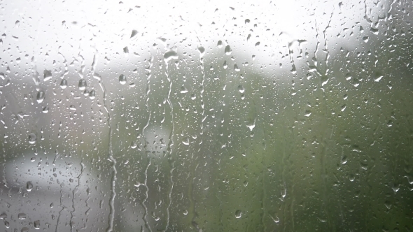 Rain Drops On a Window. 