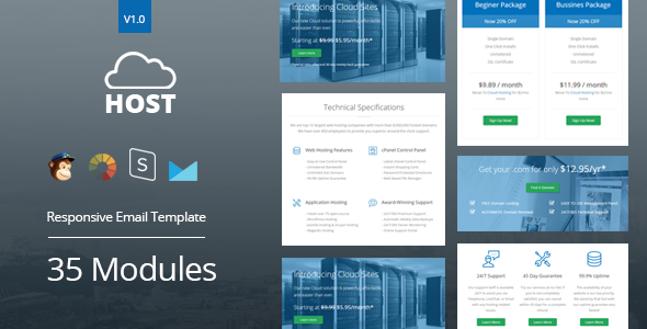 Host - Hosting Responsive Szablon e-mail + StampReady Builder