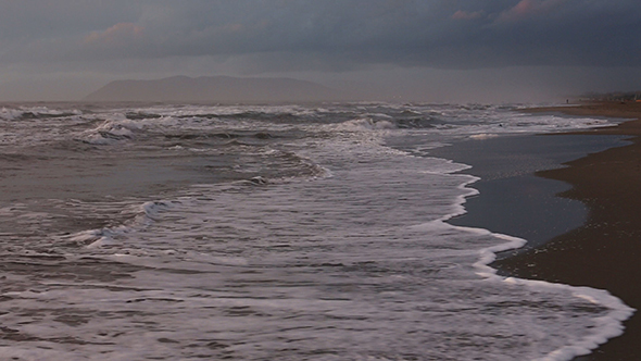 Sea Evening Storm (Adriatic Beach, Italy).