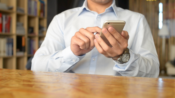 Businessman Online Browsing on Smartphone alt