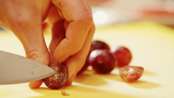 Cutting Vegetables In Kitchen.