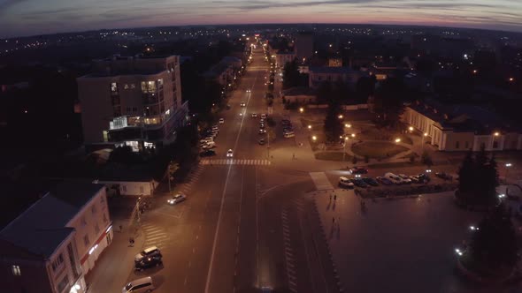 Night Streets City Berdichev, Ukraine