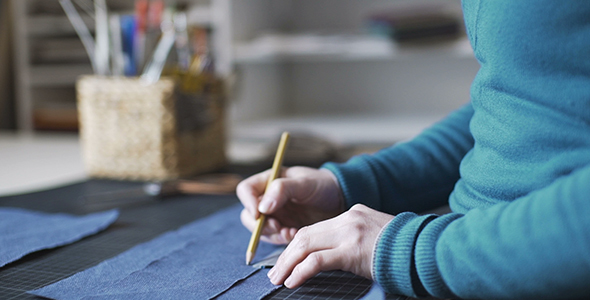 Measuring And Cutting Of Fabric For Arts And Crafts