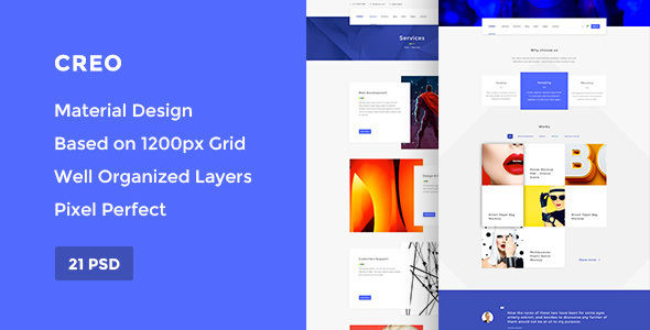 Creo — Modern Design Studio & Creative Agency PSD Template