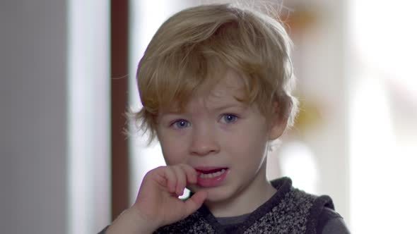 Portrait Of Serious Blond Child