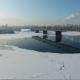 Flying Over The Frozen River In Winter - VideoHive Item for Sale
