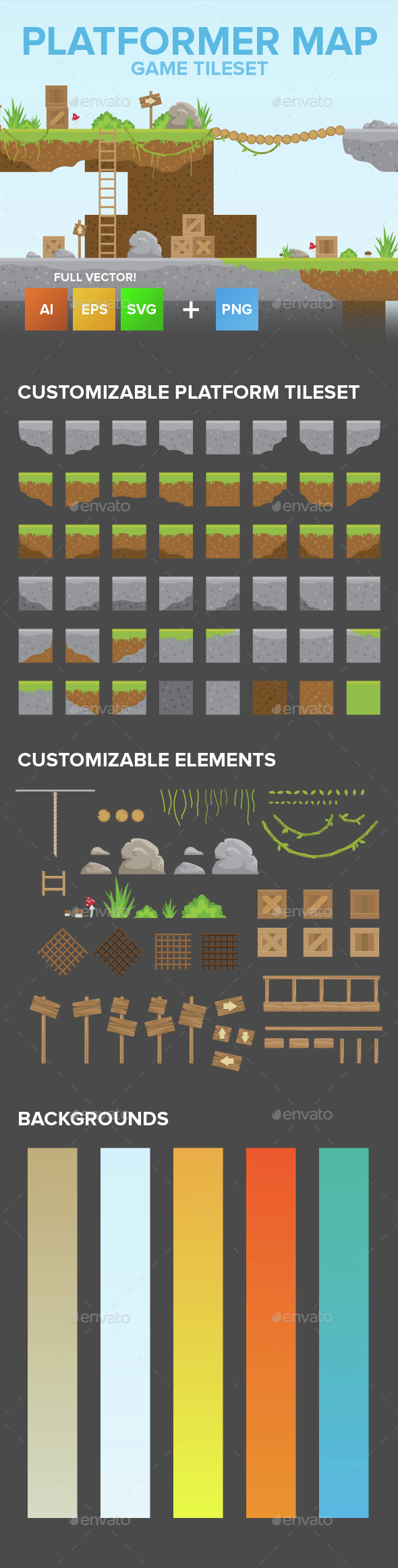 2D Platformer Game Assets from GraphicRiver
