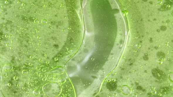 Macro Shot of Air Bubbles in Transparent Cosmetic Liquid Gel Cream