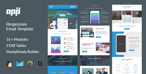 APP - Multipurpose Responsive Email Template + Stampready Builder