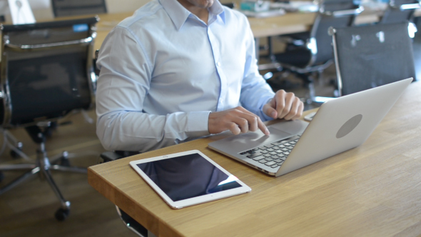 Online Business Work, Businessman Using Laptop alt