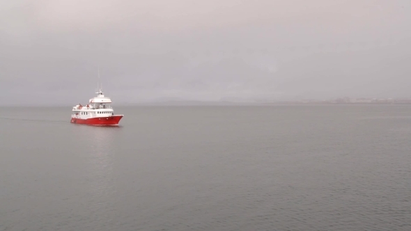 Boat Floats On Atlantic Ocean