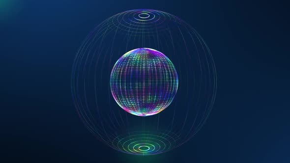 Abstract Spherical Colorful Digital Technology Background 4