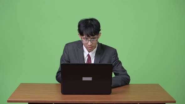 Young Asian Businessman Using Laptop