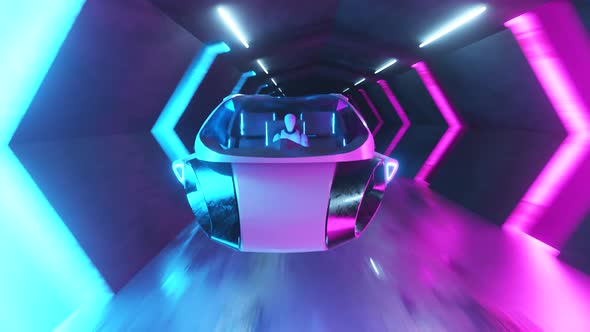 Flying a Robot Behind the Wheel of a Futuristic Car