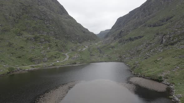 Strange landscape of Gap of Dunloe county Kerry quarry Ireland aerial