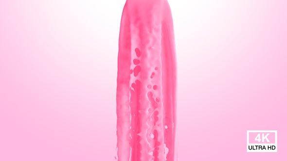 Strawberry Milkshake Splash Fountain 4K alt