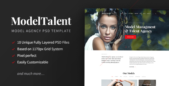 ModelTalent — Model Agency PSD Template