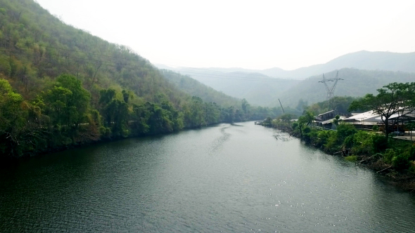 Aerial view of Mountain River