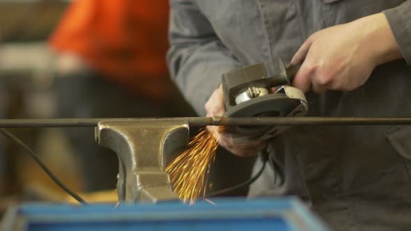 Grinding Iron With Sparks